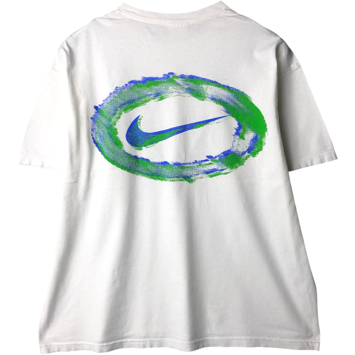 90'S Nike Logo Print T-Shirt, Men's Size XL (Equivalent), Vintage unclear white type Vintage Second Hand