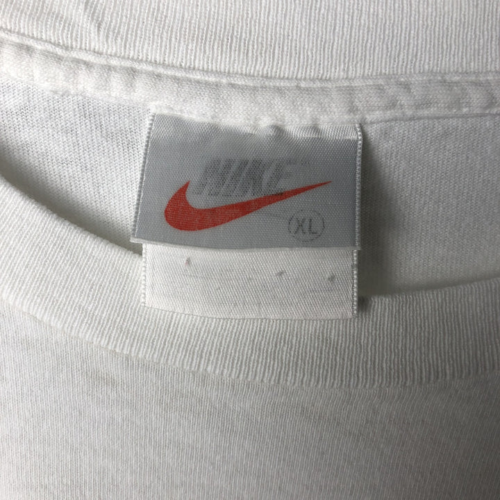 90'S Nike Logo Print T-Shirt, Men's Size XL (Equivalent), Vintage unclear white type Vintage Second Hand