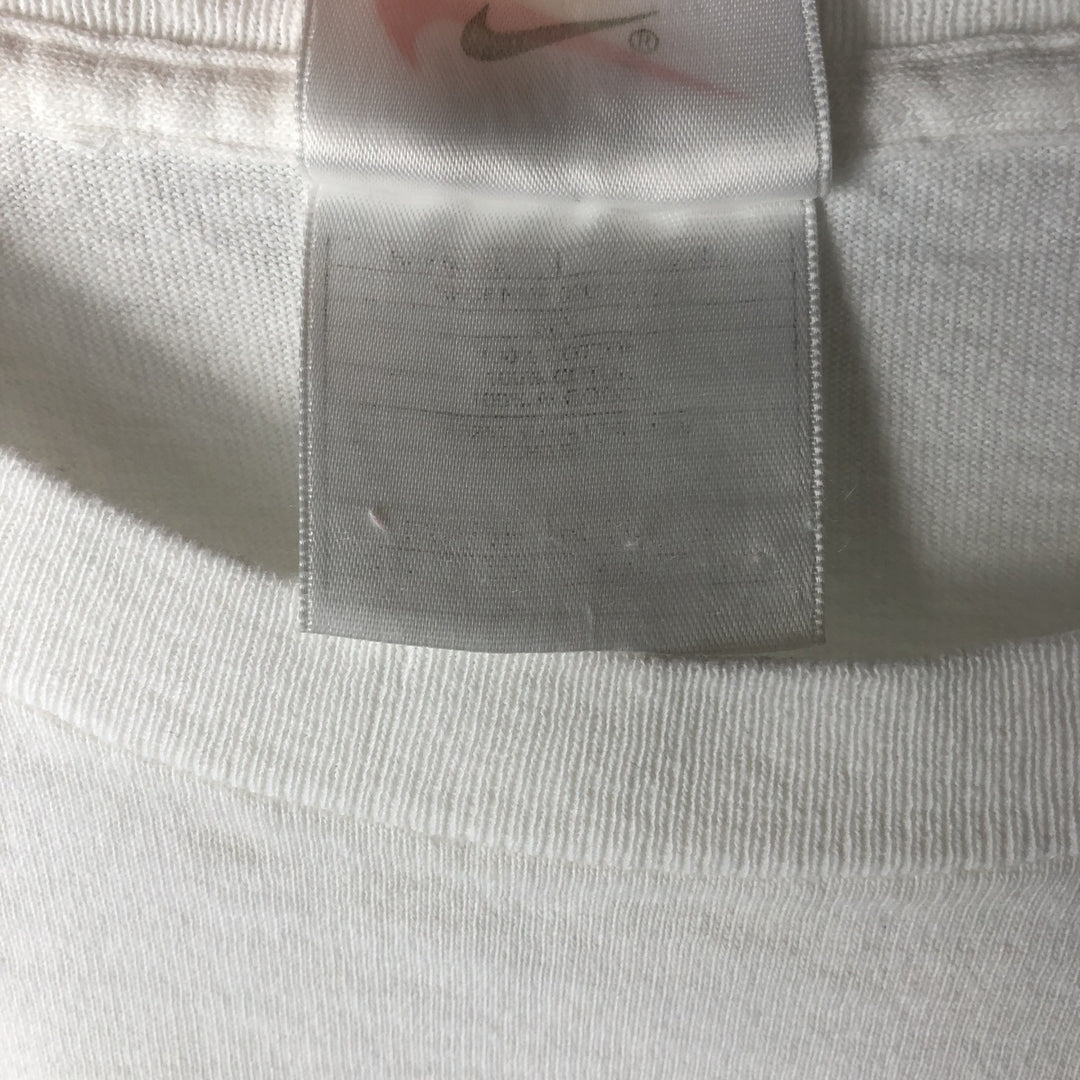 90'S Nike Logo Print T-Shirt, Men's Size XL (Equivalent), Vintage unclear white type Vintage Second Hand