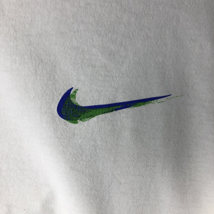 90'S Nike Logo Print T-Shirt, Men's Size XL (Equivalent), Vintage unclear white type Vintage Second Hand