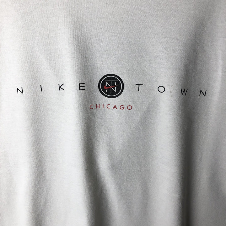 90'S Nike TOWN sports print T-shirt, Made in USA, Men's size L equivalent, Vintage cotton white type Vintage Second Hand