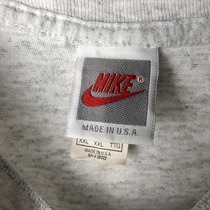 90'S Nike Silver Tag Message Sports Print T-Shirt, Made in USA, Men's XXL equivalent, Vintage cotton gray type Vintage Second Hand