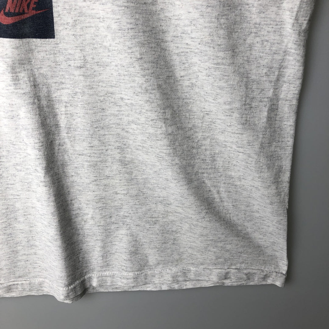 90'S Nike Silver Tag Message Sports Print T-Shirt, Made in USA, Men's XXL equivalent, Vintage cotton gray type Vintage Second Hand