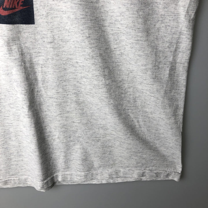90'S Nike Silver Tag Message Sports Print T-Shirt, Made in USA, Men's XXL equivalent, Vintage cotton gray type Vintage Second Hand
