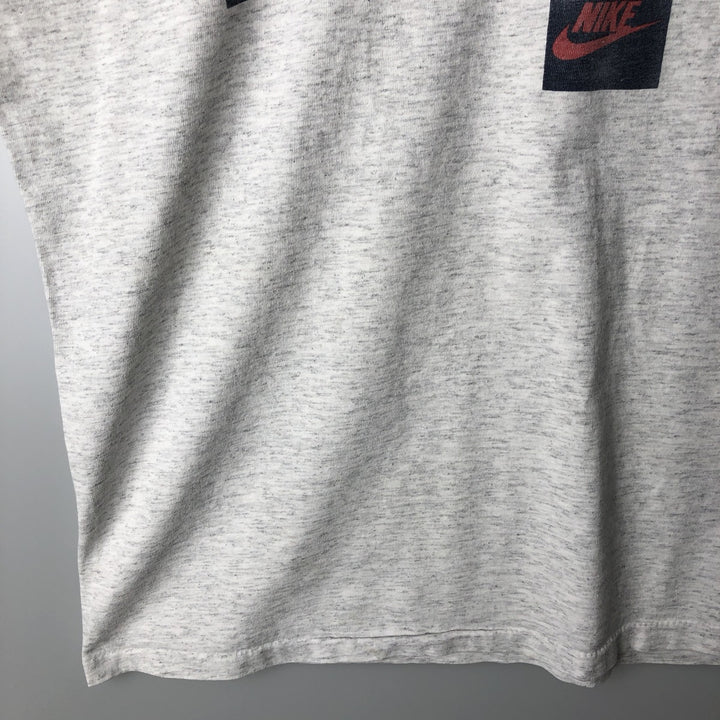 90'S Nike Silver Tag Message Sports Print T-Shirt, Made in USA, Men's XXL equivalent, Vintage cotton gray type Vintage Second Hand