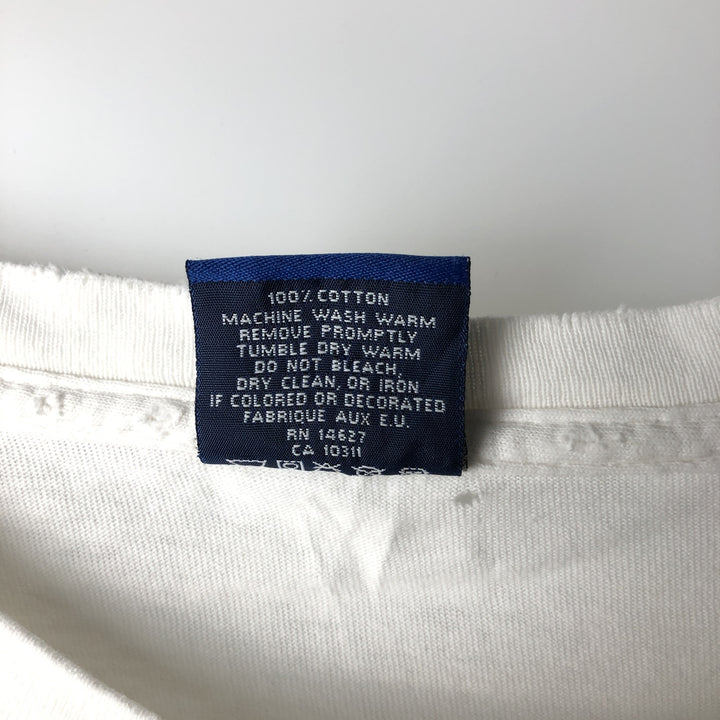 90'S Umbro Sports Print T-Shirt, Made in USA, Men's XL equivalent, Vintage cotton white type Vintage Second Hand