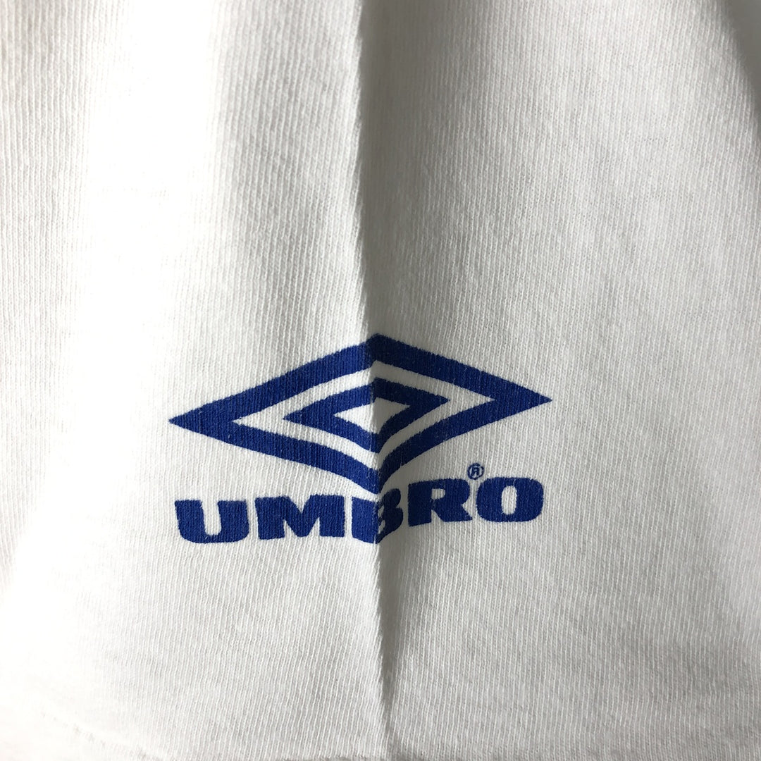 90'S Umbro Sports Print T-Shirt, Made in USA, Men's XL equivalent, Vintage cotton white type Vintage Second Hand
