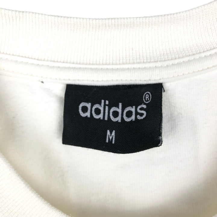90'S Adidas Trefoil Logo 25th Anniversary Message Sports Print T-Shirt, Men's Size M (approx.), Vintage unclear white type Vintage Second Hand