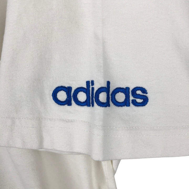 90'S Adidas Trefoil Logo 25th Anniversary Message Sports Print T-Shirt, Men's Size M (approx.), Vintage unclear white type Vintage Second Hand
