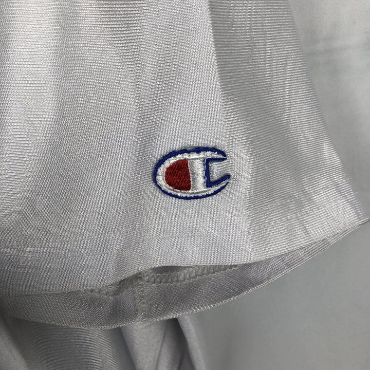 80s-90'S Champion V-neck Game Shirt with Back Print, Made in USA, Men's XL equivalent, Vintage polyester white type Vintage Second Hand