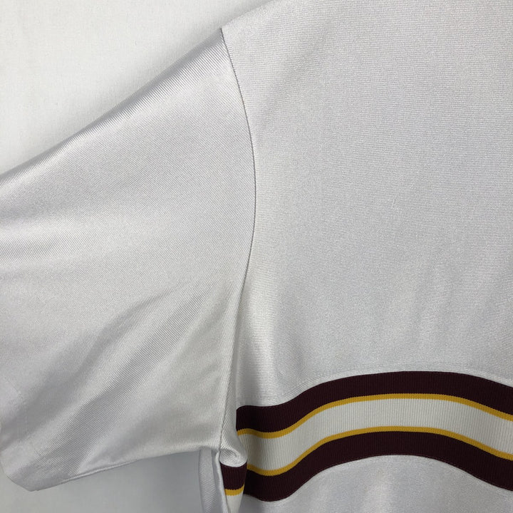 80s-90'S Champion V-neck Game Shirt with Back Print, Made in USA, Men's XL equivalent, Vintage polyester white type Vintage Second Hand