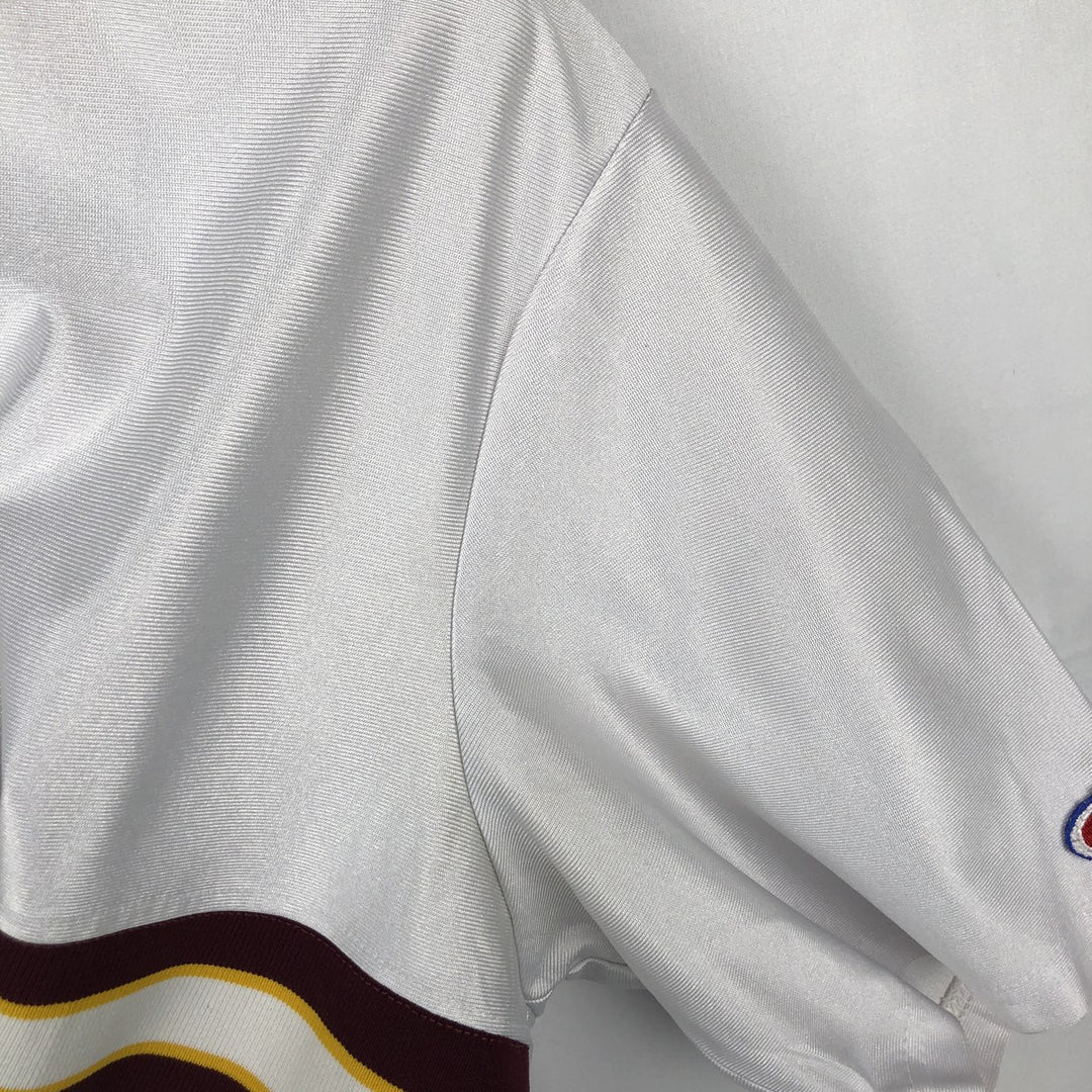 80s-90'S Champion V-neck Game Shirt with Back Print, Made in USA, Men's XL equivalent, Vintage polyester white type Vintage Second Hand