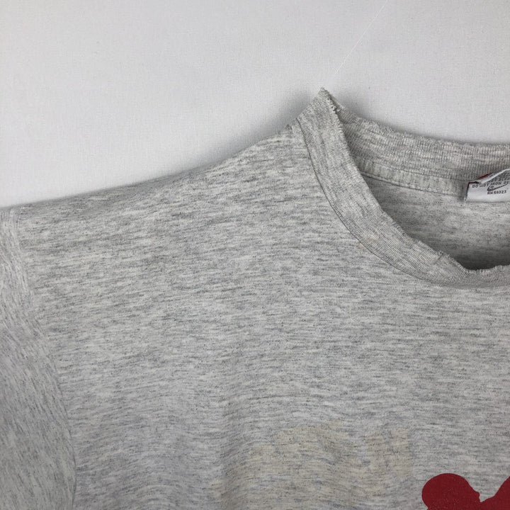 90'S Nike AIR JORDAN logo print T-shirt, silver tag, made in USA, men's size L equivalent, vintage. cotton gray type Vintage Second Hand