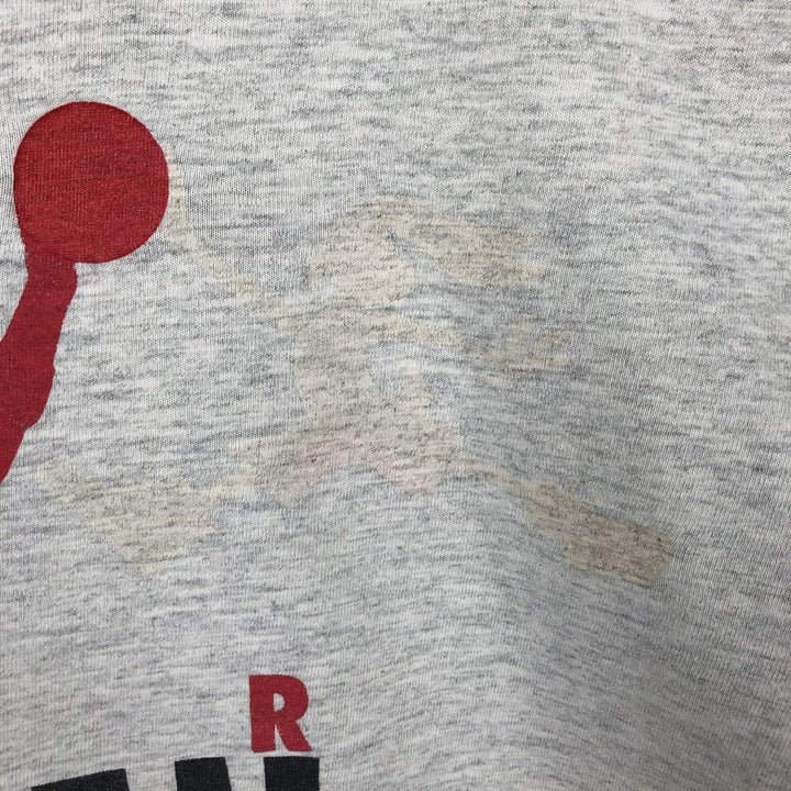 90'S Nike AIR JORDAN logo print T-shirt, silver tag, made in USA, men's size L equivalent, vintage. cotton gray type Vintage Second Hand