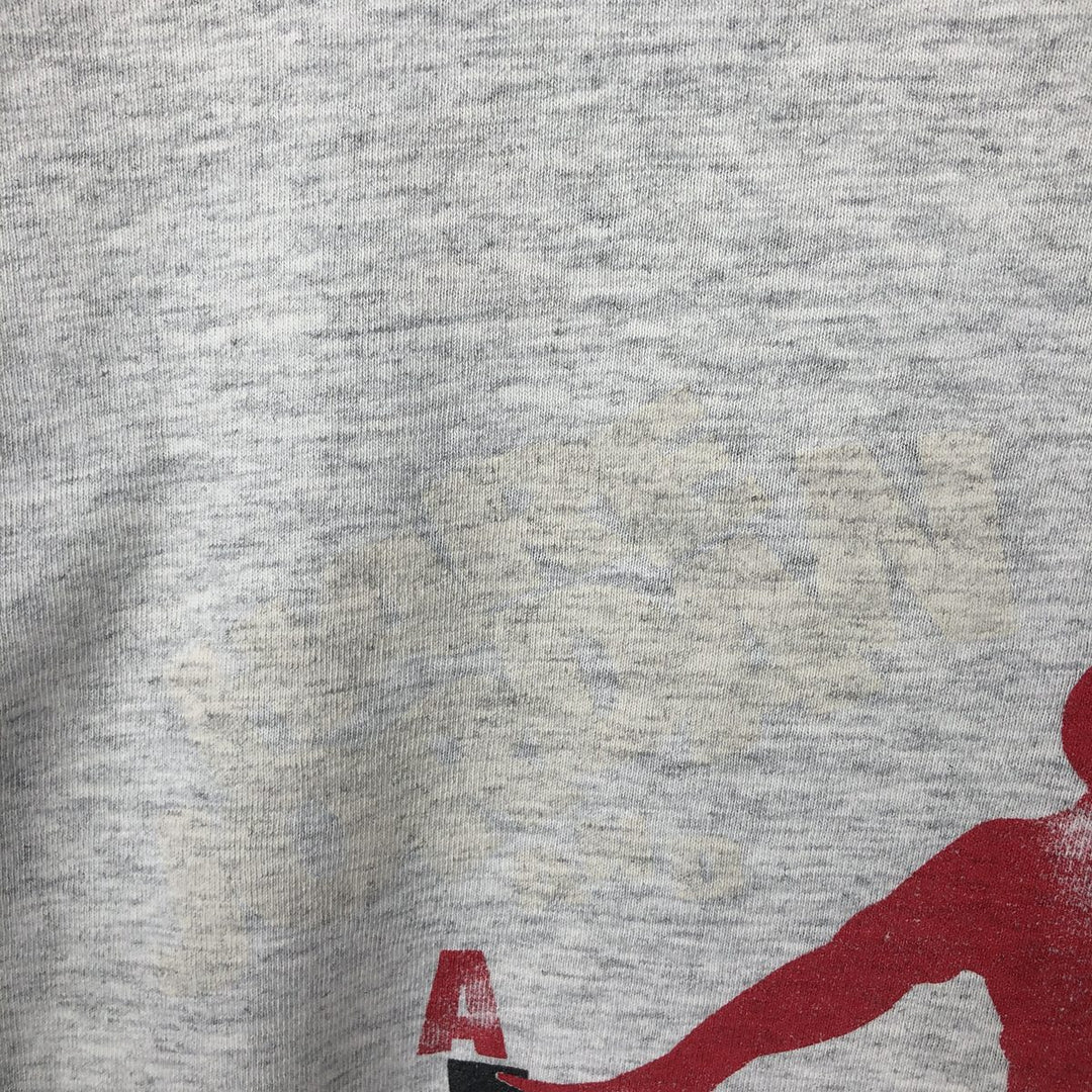 90'S Nike AIR JORDAN logo print T-shirt, silver tag, made in USA, men's size L equivalent, vintage. cotton gray type Vintage Second Hand