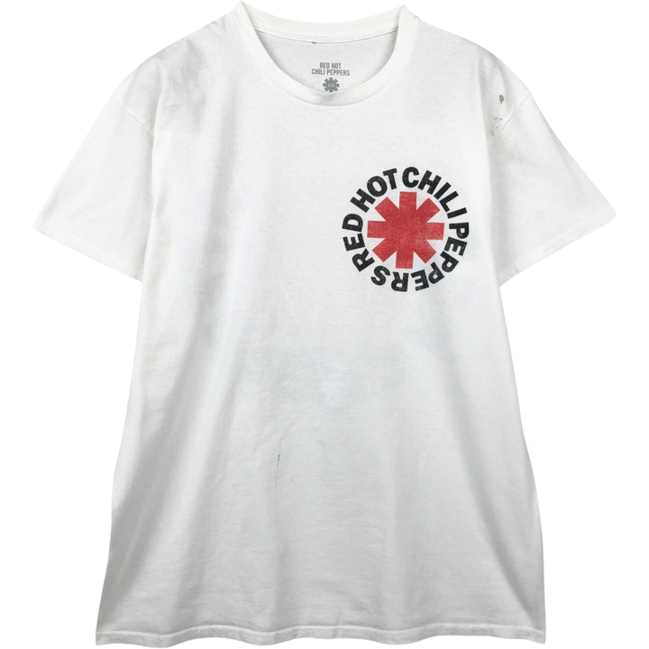 RED HOT CHILI PEPPERS Red Hot Chili Peppers Band T-shirt Band T Men's L size cotton white type Vintage Second Hand