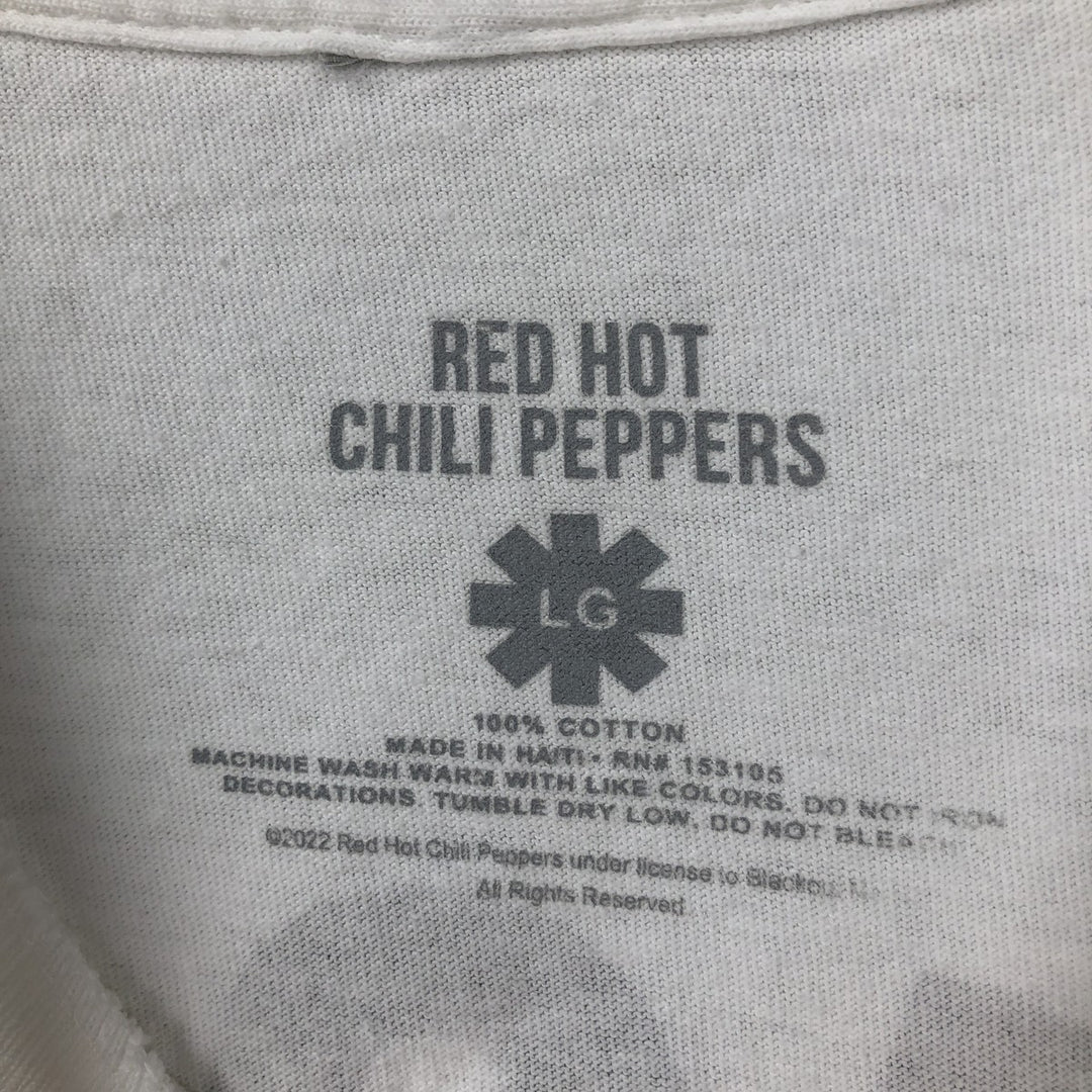 RED HOT CHILI PEPPERS Red Hot Chili Peppers Band T-shirt Band T Men's L size cotton white type Vintage Second Hand
