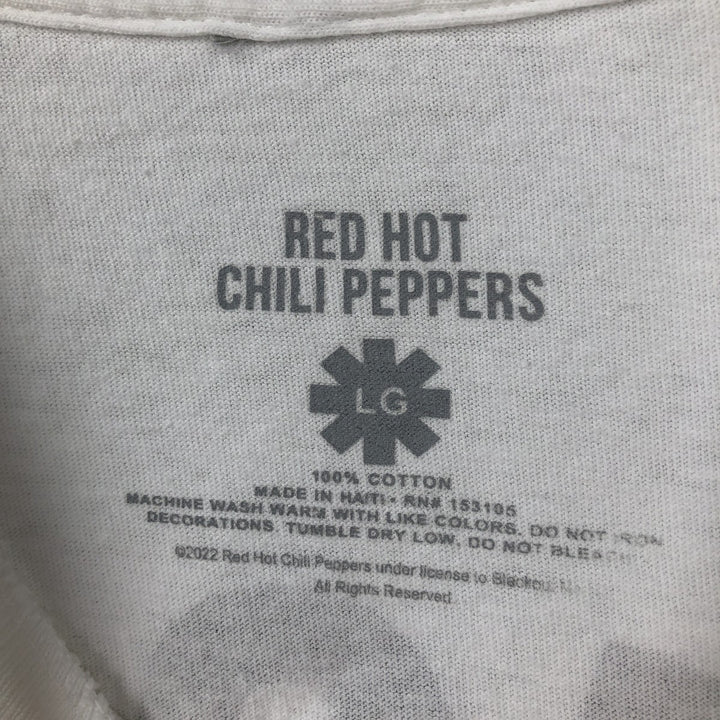 RED HOT CHILI PEPPERS Red Hot Chili Peppers Band T-shirt Band T Men's L size cotton white type Vintage Second Hand