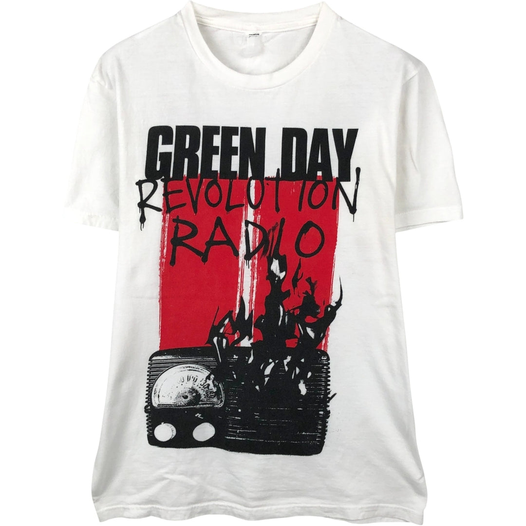 GREEN DAY Green Day Band T-shirt Band T Men's XL size unclear white type Vintage Second Hand