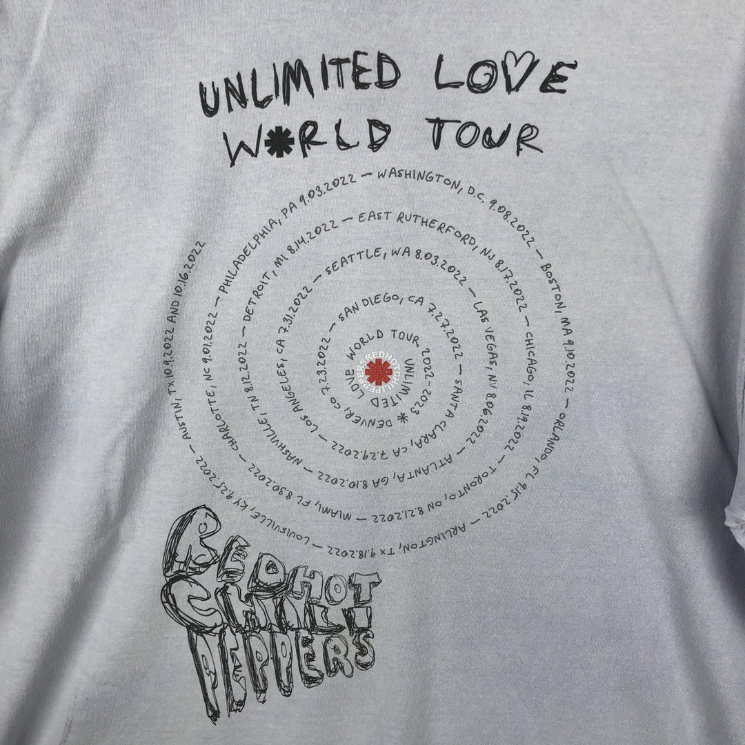 RED HOT CHILI PEPPERS Red Hot Chili Peppers Band T-shirt Band T Men's XL equivalent cotton Purple type blue-purple Vintage Second Hand