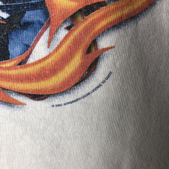 90'S Delta Aerosmith Fire Pattern Band T-Shirt, Men's Size M (Equivalent), Vintage cotton white type Vintage Second Hand