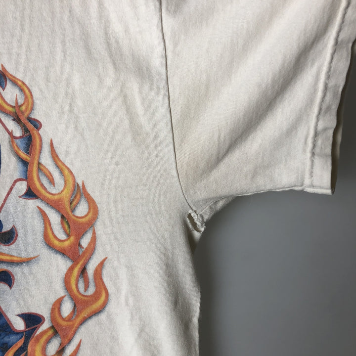 90'S Delta Aerosmith Fire Pattern Band T-Shirt, Men's Size M (Equivalent), Vintage cotton white type Vintage Second Hand