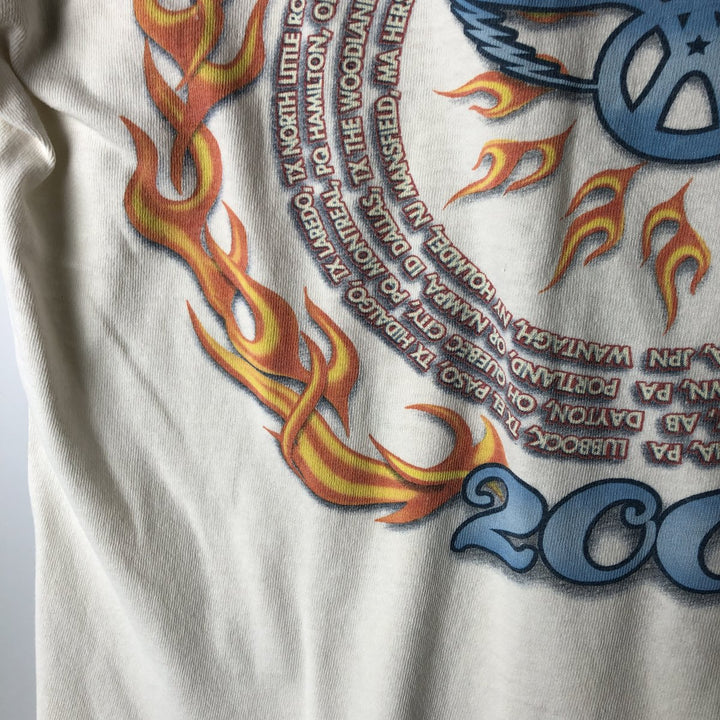 90'S Delta Aerosmith Fire Pattern Band T-Shirt, Men's Size M (Equivalent), Vintage cotton white type Vintage Second Hand