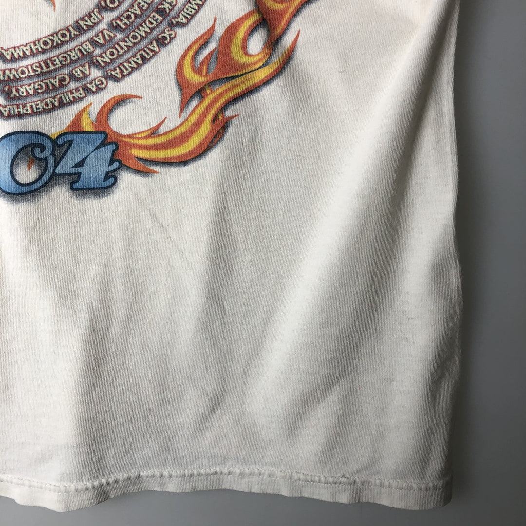90'S Delta Aerosmith Fire Pattern Band T-Shirt, Men's Size M (Equivalent), Vintage cotton white type Vintage Second Hand