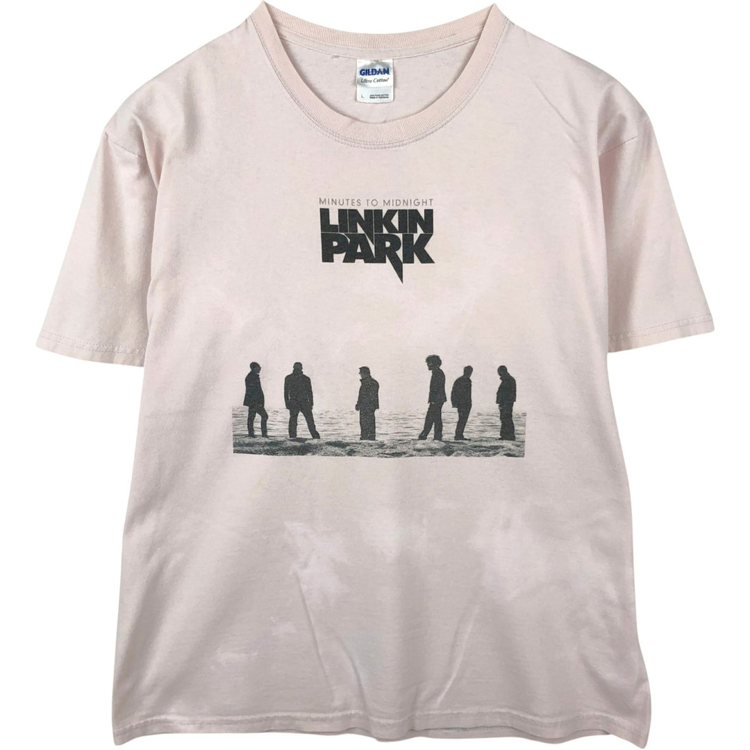 Gildan Linkin Park Band T-Shirt, Men's Size L (approx.) cotton pink type Vintage Second Hand