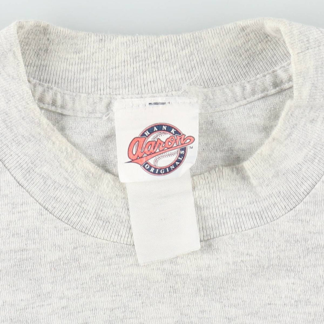 90'S HANK Aaron ORIGINALS MLB Baltimore Orioles sports print T-shirt, men's size M equivalent, vintage. unclear gray type Vintage Second Hand