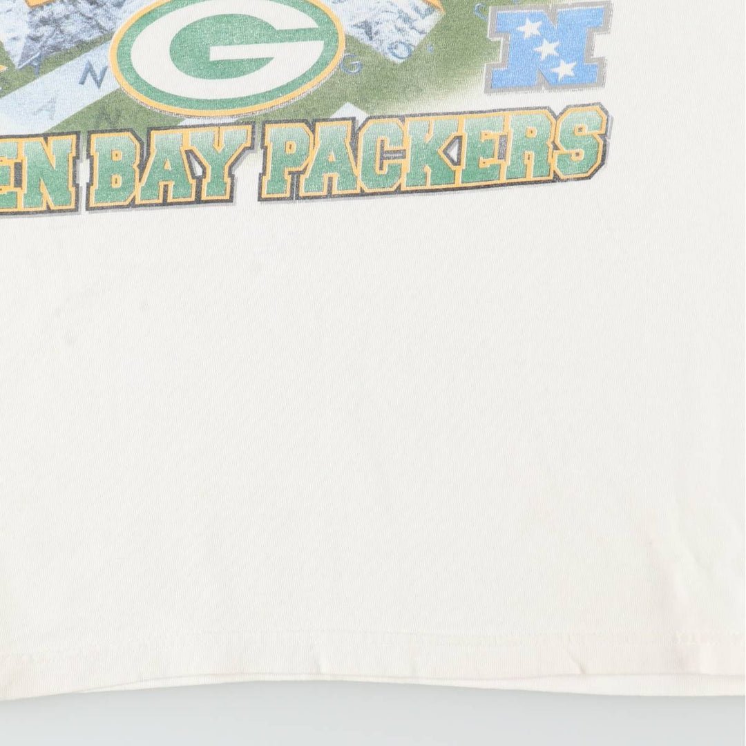 90'S Starter NFL Green Bay Packers SUPER BOWL XXXII Sports Print T-Shirt, Made in USA, Men's XL equivalent. cotton white type Vintage Second Hand
