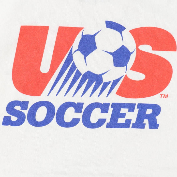 90'S All Sport USSOCCER (United States Soccer Federation) Sports Print T-Shirt, Made in USA, Men's XL (approx.) Vintage cotton white type Vintage Second Hand