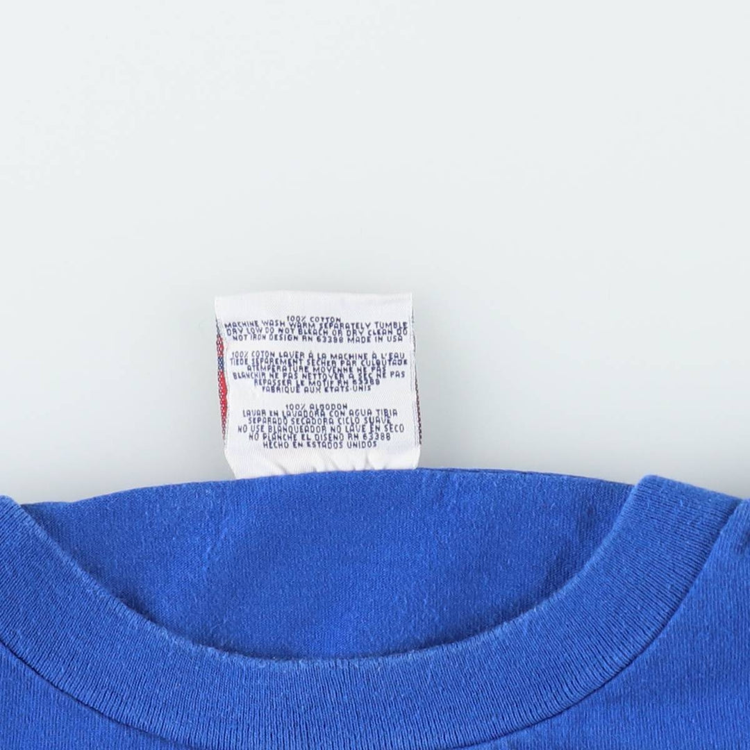 90'S LOGO ATHLETIC NFL New England Patriots Sports Print T-Shirt, Made in USA, Men's Size L (approx.), Vintage cotton blue type Vintage Second Hand