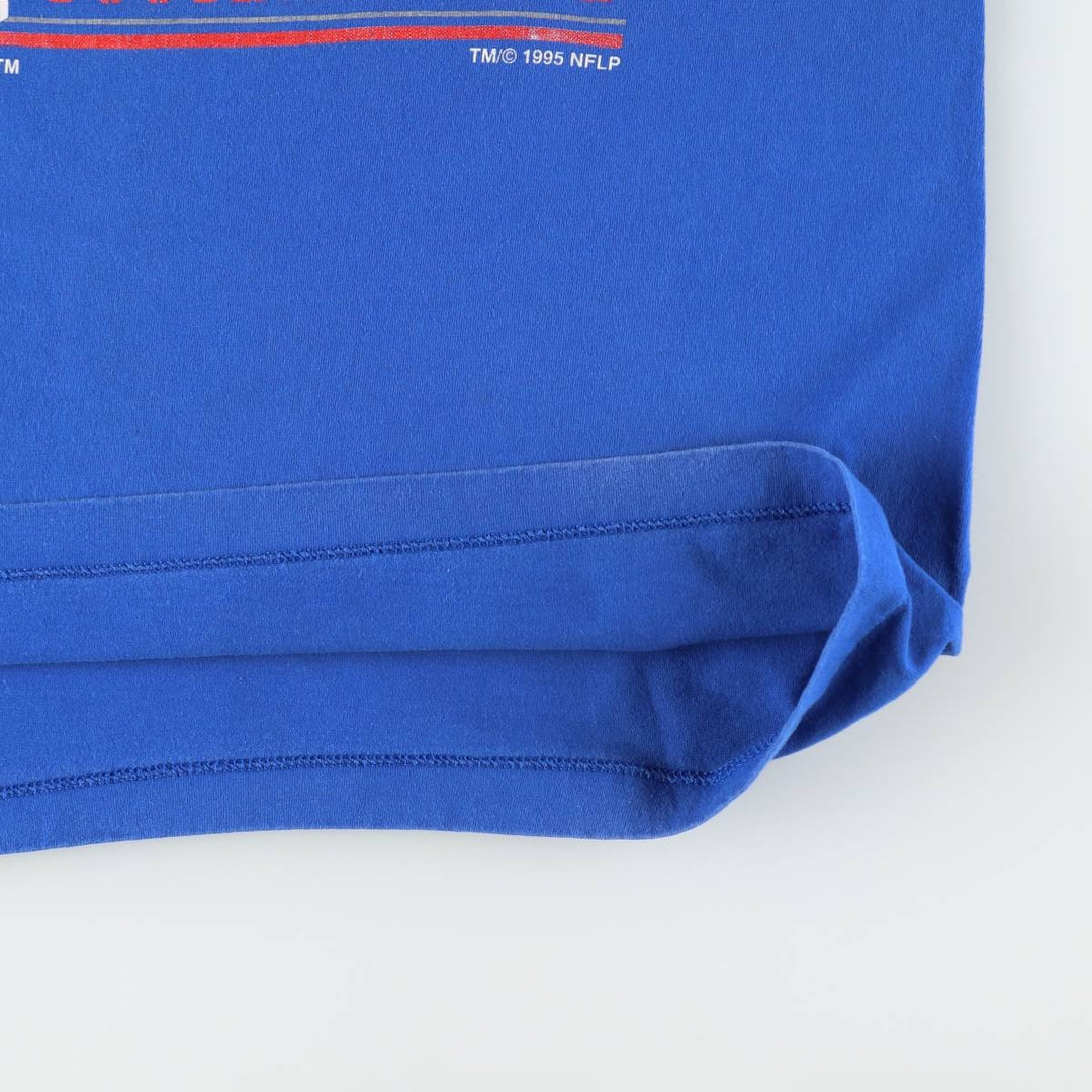90'S LOGO ATHLETIC NFL New England Patriots Sports Print T-Shirt, Made in USA, Men's Size L (approx.), Vintage cotton blue type Vintage Second Hand