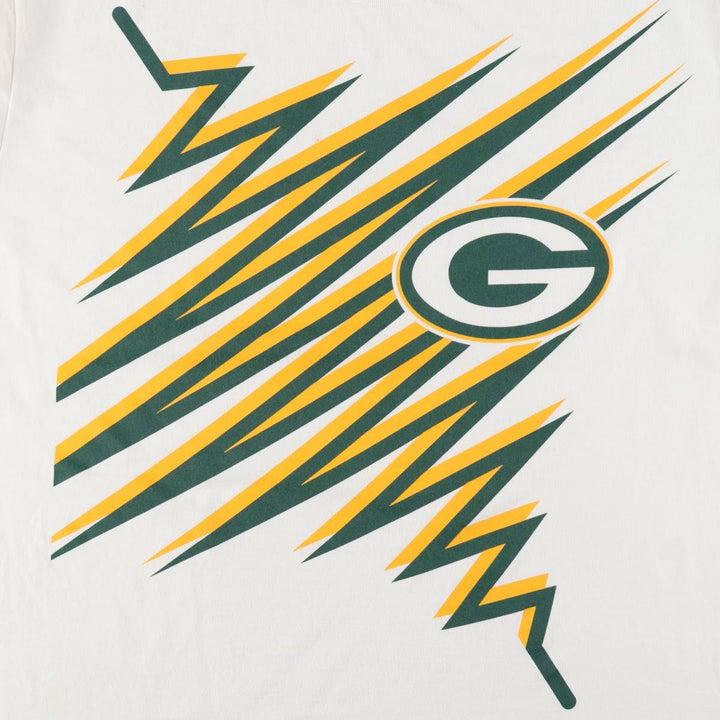 90'S Starter NFL Green Bay Packers Sports Print T-Shirt, Made in USA, Men's XL equivalent, Vintage cotton white type Vintage Second Hand
