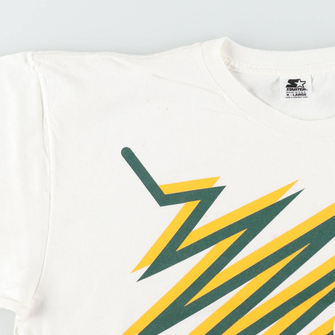 90'S Starter NFL Green Bay Packers Sports Print T-Shirt, Made in USA, Men's XL equivalent, Vintage cotton white type Vintage Second Hand