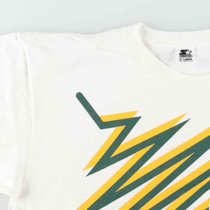 90'S Starter NFL Green Bay Packers Sports Print T-Shirt, Made in USA, Men's XL equivalent, Vintage cotton white type Vintage Second Hand