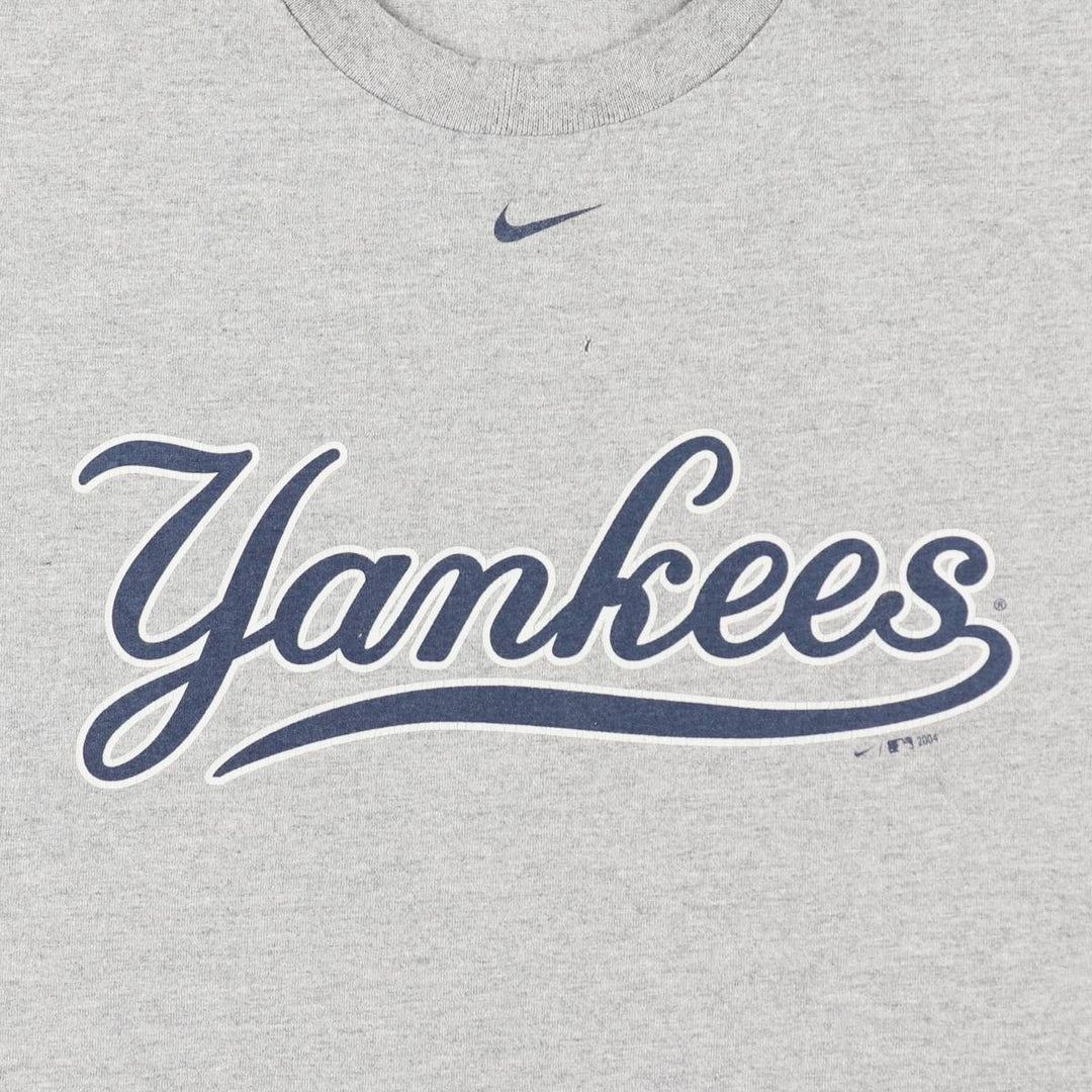 ~2000'S Nike Team MLB New York Yankees Logo Print T-Shirt, Men's Size XL cotton gray type Vintage Second Hand