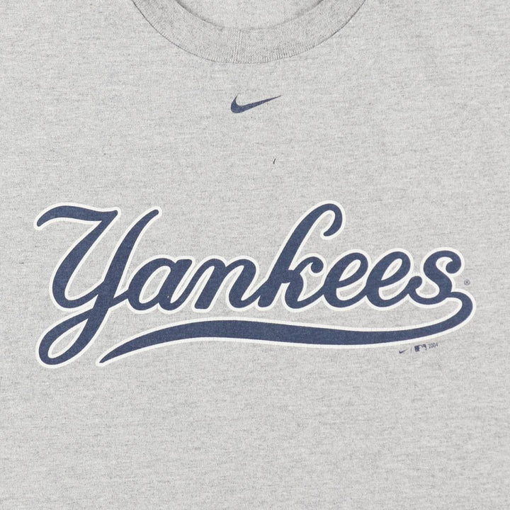 ~2000'S Nike Team MLB New York Yankees Logo Print T-Shirt, Men's Size XL cotton gray type Vintage Second Hand