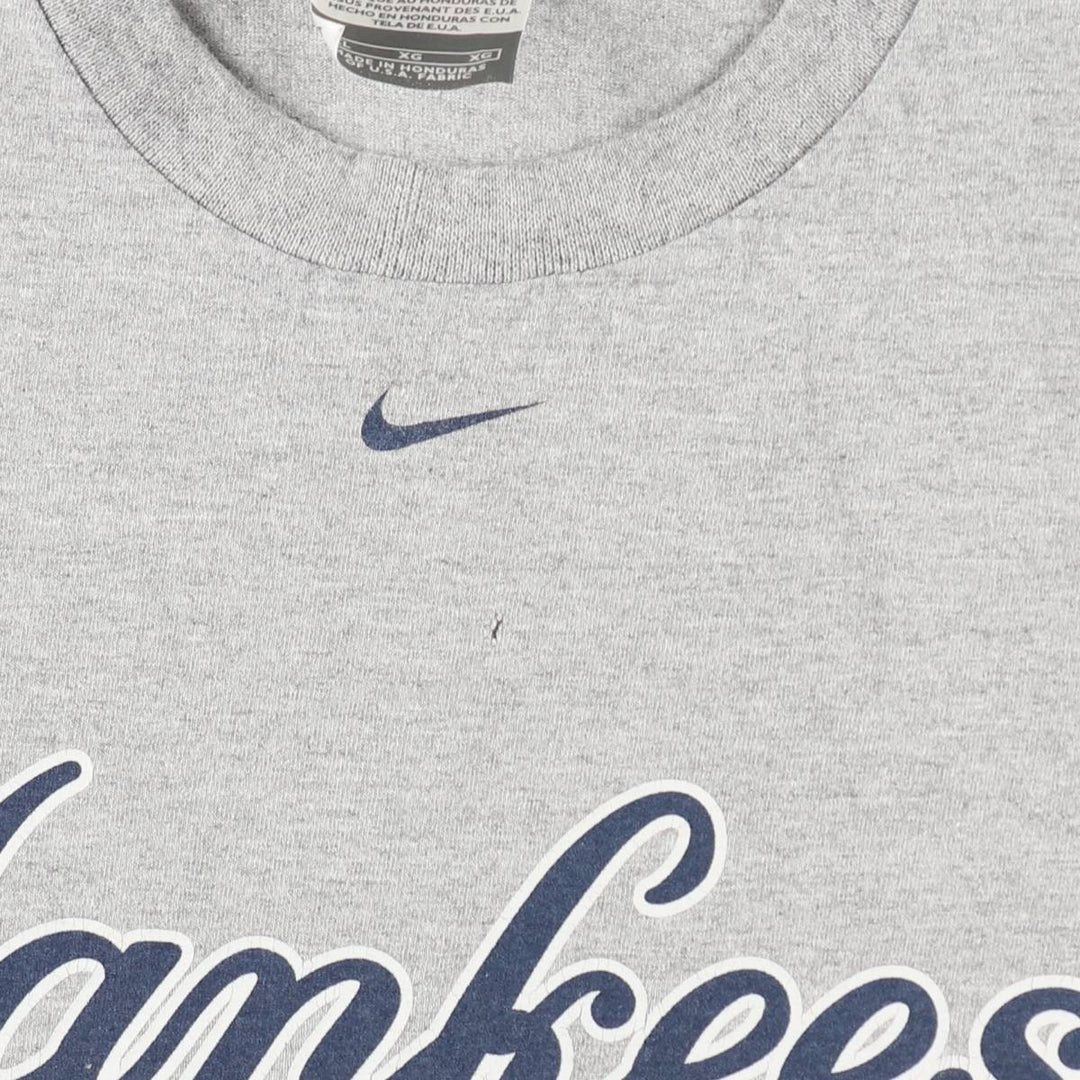 ~2000'S Nike Team MLB New York Yankees Logo Print T-Shirt, Men's Size XL cotton gray type Vintage Second Hand
