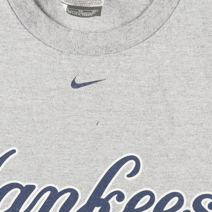 ~2000'S Nike Team MLB New York Yankees Logo Print T-Shirt, Men's Size XL cotton gray type Vintage Second Hand