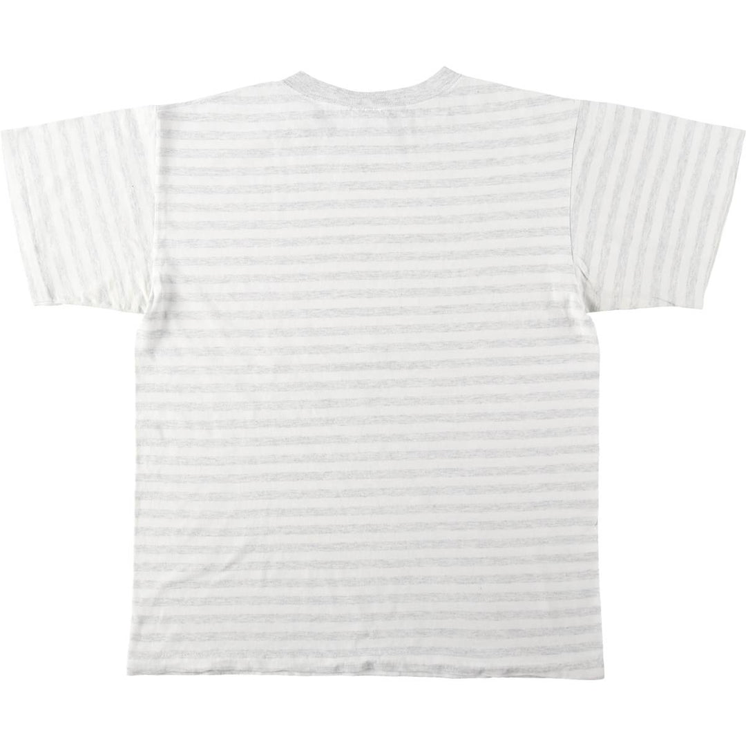 90'S TRENCH MLB Baltimore Orioles Striped Pattern Logo Print T-Shirt, Made in USA, Men's Size L (approx.), Vintage, Short Sleeve cotton white type Vintage Second Hand