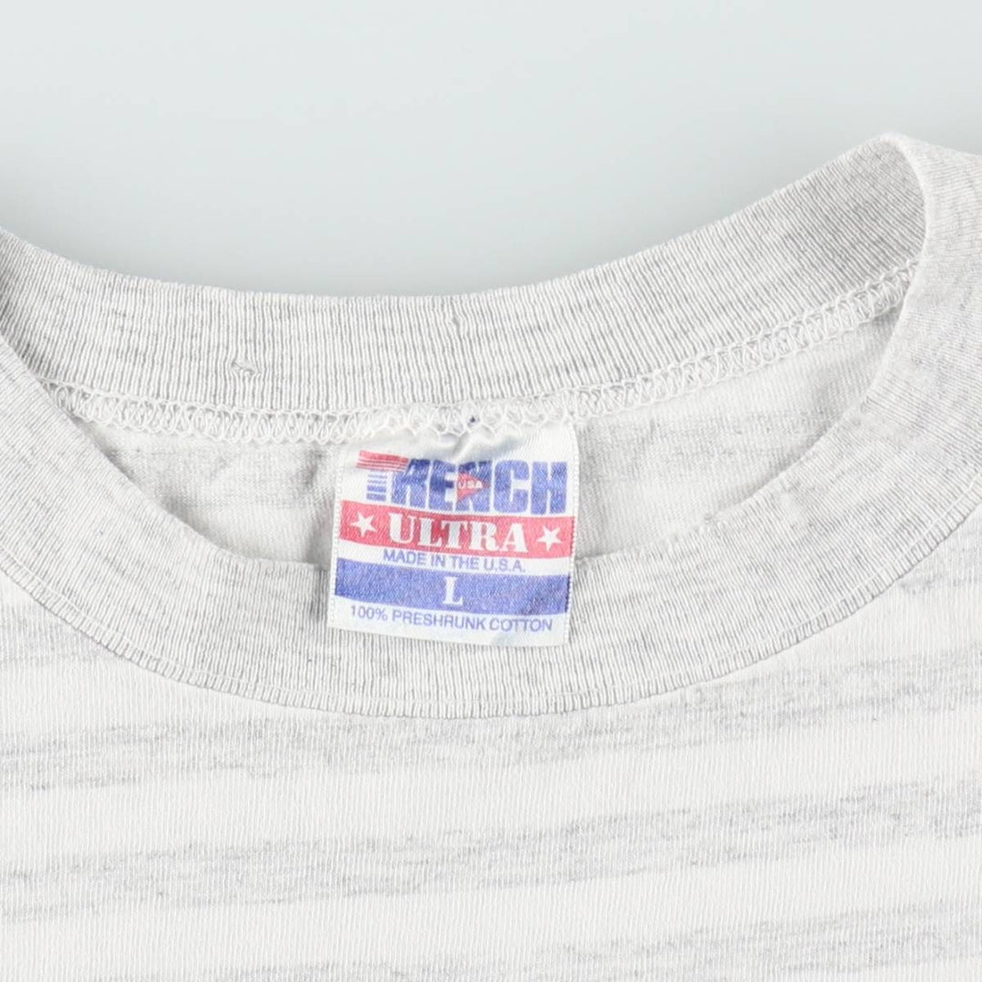 90'S TRENCH MLB Baltimore Orioles Striped Pattern Logo Print T-Shirt, Made in USA, Men's Size L (approx.), Vintage, Short Sleeve cotton white type Vintage Second Hand