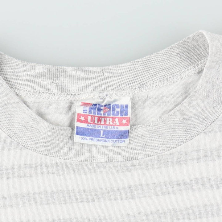 90'S TRENCH MLB Baltimore Orioles Striped Pattern Logo Print T-Shirt, Made in USA, Men's Size L (approx.), Vintage, Short Sleeve cotton white type Vintage Second Hand