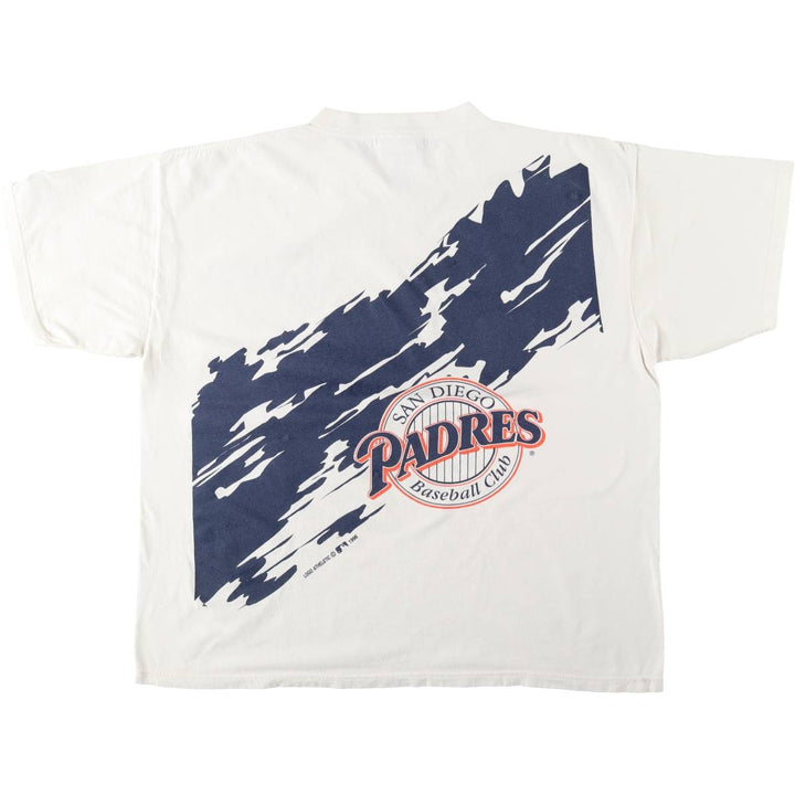 90'S LOGO ATHLETIC MLB SAN DIEGO PADRES Sports Print T-Shirt, Men's Size L (approx.), Vintage cotton white type Vintage Second Hand