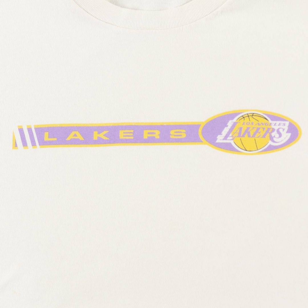 90'S CONCEPTS SPORT NBA Los Angeles Lakers Logo Print T-Shirt, Made in Canada, Men's Size L (approx.), Vintage cotton pale white type Vintage Second Hand
