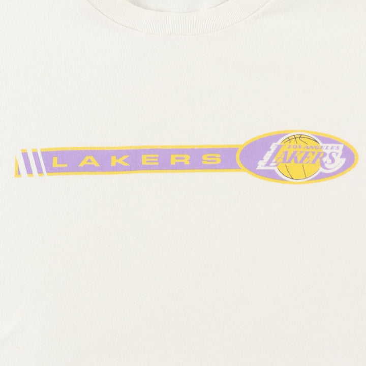 90'S CONCEPTS SPORT NBA Los Angeles Lakers Logo Print T-Shirt, Made in Canada, Men's Size L (approx.), Vintage cotton pale white type Vintage Second Hand