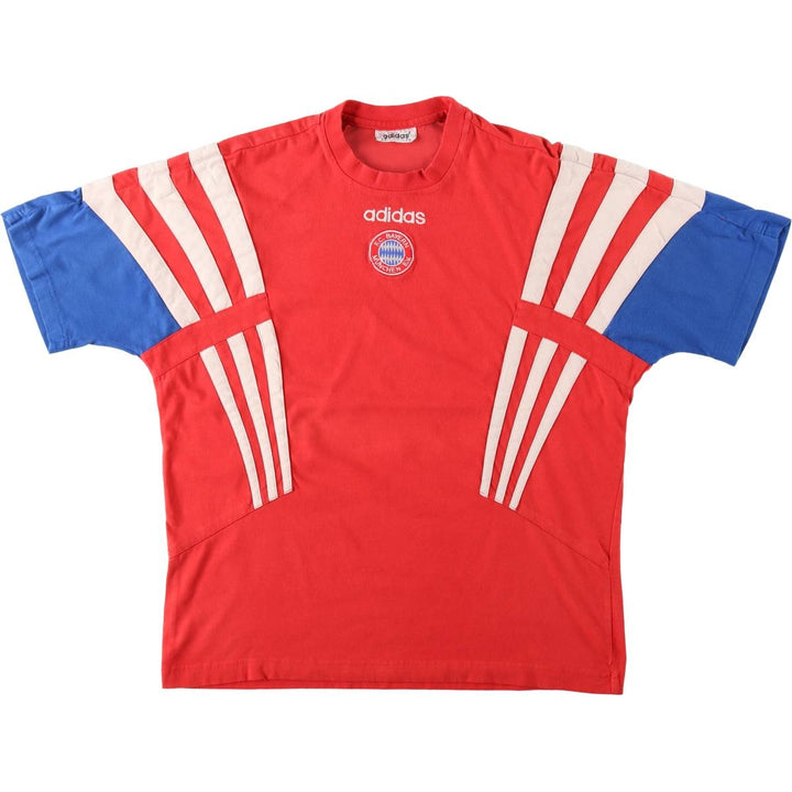 80s-90'S Adidas Bundesliga Bayern Munich sports t-shirt, men's size L (approx.) cotton red type Vintage Second Hand
