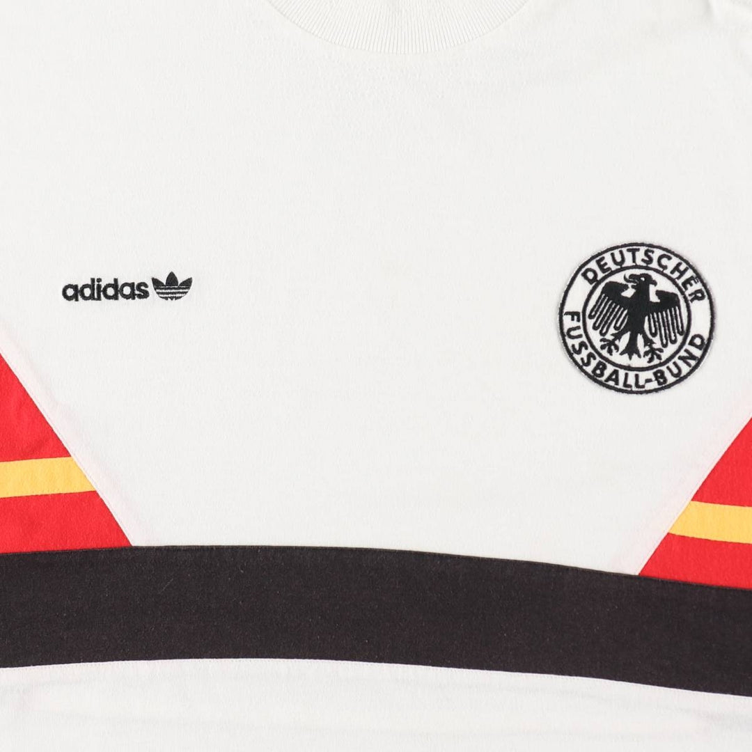80s-90'S Adidas Germany National Team Sports T-Shirt, Men's XL equivalent, Vintage unclear white type Vintage Second Hand