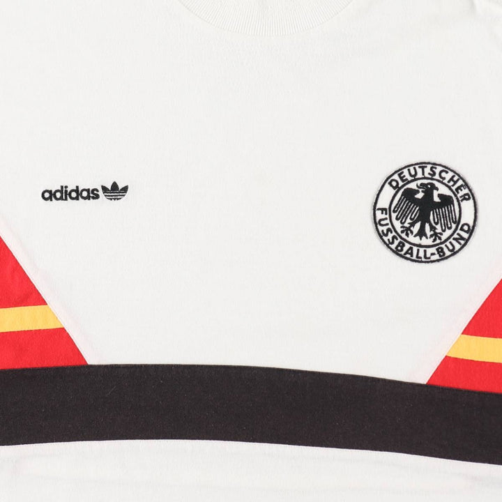 80s-90'S Adidas Germany National Team Sports T-Shirt, Men's XL equivalent, Vintage unclear white type Vintage Second Hand